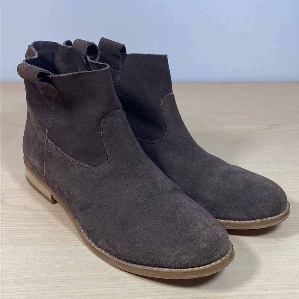 Diba Plane to See Brown Suede Slip on Ankle Boots